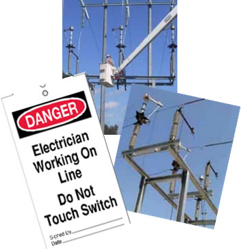image_Danger Electrician Working On Line - Do Not Touch Switch